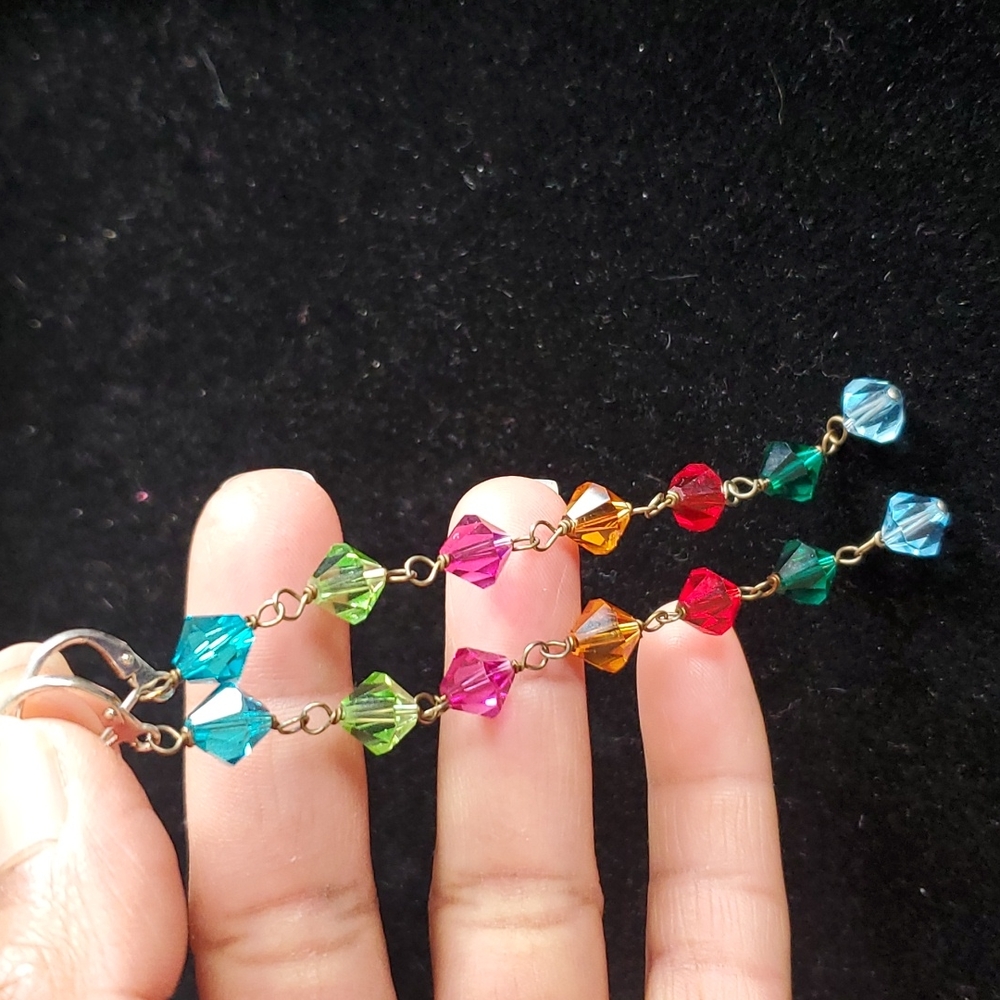 Multi Colored Glass Earrings 👌
